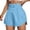 Blue, variant on Bmisegm Women's Workout Shorts Solid Color Elastic High Waisted Athletic Yoga Gym Shorts Casual Summer Shorts for Women Mint Green XS