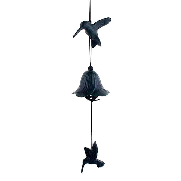 Campana de viento japonesa de hierro fundido para exteriores, pequeña campana de viento colgante retro para jardín, para buena suerte, decoración de patio y balcón.