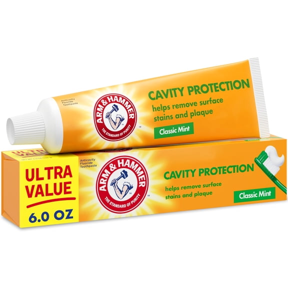 ARM & HAMMER Ultra Value Cavity Protection Fluoride Gel Toothpaste, Classic Mint, 6 oz