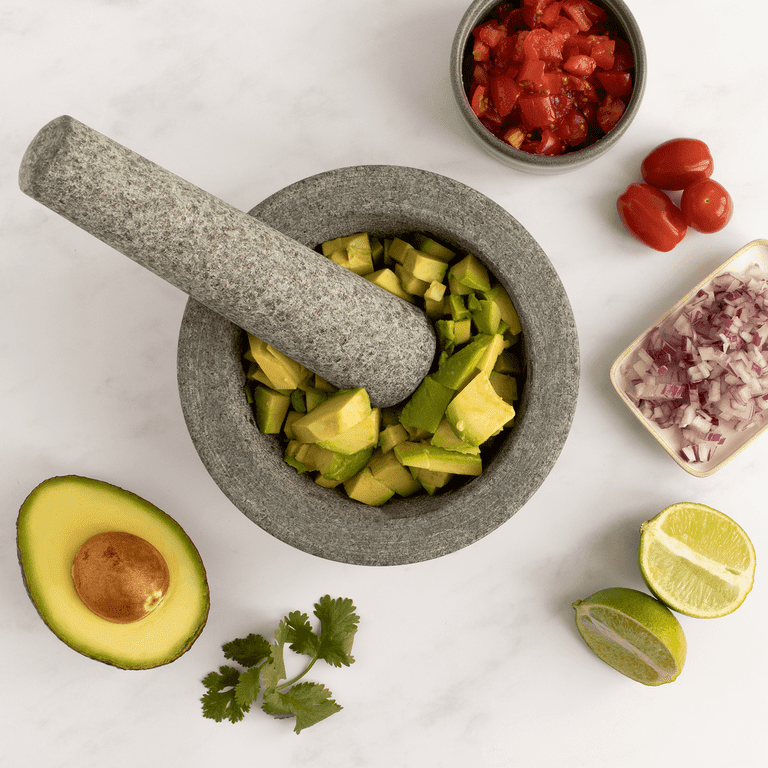 NutriChef 6'' Original Mortar and Pestle Set - Heavy Duty Unpolished  Granite, 2 Cups Capacity NCPSTL1 - The Home Depot
