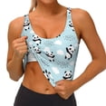 thumbnail image 4 of Kdxio Cute Panda Bear Print Workout Crop Tank Top for Women Racerback Yoga Tank Tops Athletic Sports Shirts Exercise Undershirts, 4 of 9
