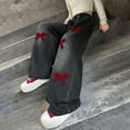 thumbnail image 5 of JLMSPLWG Baggy Jeans for Girls Y2k Straight Wide Leg Denim Pants Kids Trendy Heart Shaped Pattern Trousers Teens Vintage Streetwear Girls Clothes, 5 of 6