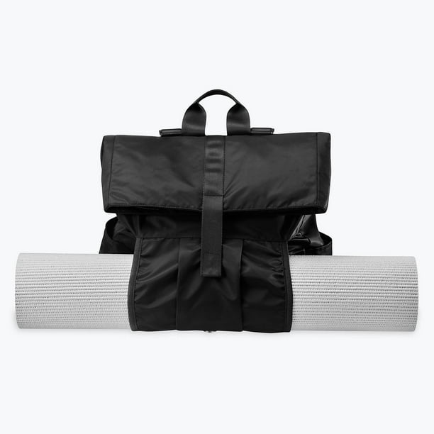 Gaiam Hold Everything Pilates Yoga Mat Fitness Carry Travel Bag Backpack,  Black 