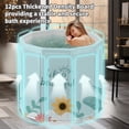 thumbnail image 5 of SLLINGLUO Foldable Bathtub for Adult Kids, No-Installation Portable Bath tub for Baby Swimming Bathing Sauna Soaking Tub, Blue & Flowers, 5 of 7