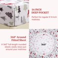 thumbnail image 6 of Christmas Sheets Twin, Soft Brushed Microfiber Bed Sheet Set, 16 Inches Deep Pocket Fitted Sheet Winter Holiday Sheets Set, 6 of 9
