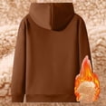 thumbnail image 4 of KHONTS Hoodies for Women Winter Sweatshirt Full Zip up Thick Sherpa Lined Hooded Jacket with Pockets Coffee M, 4 of 4