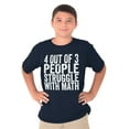 thumbnail image 5 of 4 out of 3 Struggle Math Nerd Humor Crewneck T Shirts Boy Girl Teen Brisco Brands XS, 5 of 6