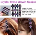 thumbnail image 5 of Sparkling Crystal Stone Braided Hair Clips for Women, Rhinestone Flower Braided Hair Clips, Braided Hair Clip with 3 Small Clips, Rhinestone Hair Clips Hairpin Duckbill Clip for Girls (Pack of 4), 5 of 5