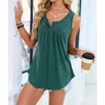 thumbnail image 4 of Women'S Flowy Tank Tops Summer Sleeveless Loose Fit Pleated Tunic Shirts Dark Green S, 4 of 9