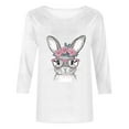 thumbnail image 5 of Inverlee Womens Easter Shirts Bunny Eggs Print Tees Loose Fit 3/4 Sleeve T Shirts Blouses Summer Round Neck Tunic Tops, 5 of 5