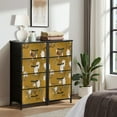 thumbnail image 6 of Dresser for Bedroom with 4 Storage Drawers Birds Branches White Flowers Golden Dressers Chest of Drawers Steel Framed Fabric Closet Organizers for Entryway, 6 of 7