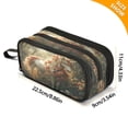thumbnail image 3 of ALAZA Flower Horse Pencil Case Bag 3 Compartment Pen Pouch Large Storage Holder Box Organizer, 3 of 8