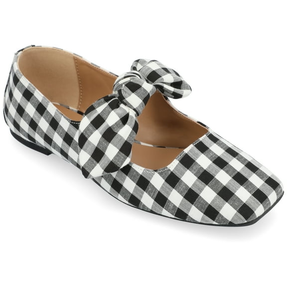 Journee Womens Seralinn Mary Jane Slip On Square Toe Dress Flats