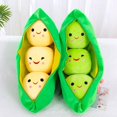thumbnail image 2 of Cartoon Pea Pod Plush Toy Green Beans 25cm, 2 of 5