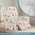 thumbnail image 2 of SCRAWLGOD Halloween Recliner Cover 4-Pieces Reclining Covers with Pocket Stretch Recliner Chair Covers with Elastic Band Washable Furniture Protector for Pets, Cat Pumpkin Ghost Bat Heart Beige, 2 of 7