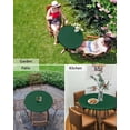 thumbnail image 6 of Fitted Round Tablecloths Table Covers 55-60in,Modern Minimalism Hunter Green Waterproof Elastic Edged Table Cloth for Kitchen Dining Holiday Party Tables Decor,St Patricks Olive Green, 6 of 6