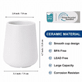 thumbnail image 3 of BosilunLife Rounded Ceramic Toothbrush Holder for Bathroom Countertop, 14 fl oz Toothbrush and Toothpaste Holder, Matte White, 3 of 8