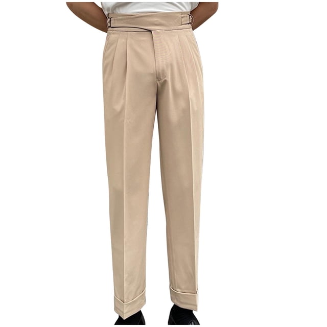 Pantalones largos de moda para hombre, estilo casual, con bolsillos y cremallera, cintura elástica, de poliéster.