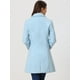 thumbnail image 3 of Abrigos largos de invierno con solapa con muesca y un solo pecho para mujer Azul Claro M, 3 of 5