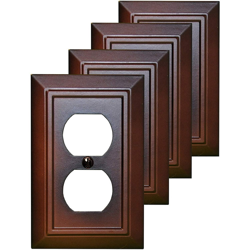 Pack of 4 Wall Plate Outlet Switch Covers by SleekLighting Decorative