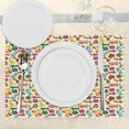 thumbnail image 3 of Ambesonne Cartoon Place Mats Set of 4, Colorful Motorcycles, Standard Size, Blue Yellow, 3 of 6