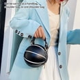 thumbnail image 5 of BIMZUC Women's Basketball Shaped Handbag Round Messenger Shoulder Bag Crossbody Novelty Purse for School Shopping Travel Casual Everyday Use, Black (7.87 x 7.87 x 5.91 inches / 20x20x15 cm), 5 of 9