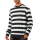thumbnail image 4 of SUDADERAS CHIC para Hombres con Rayas Contrastantes, Cuello Redondo, Manga Larga, Corte Regular, Sudadera Pullover M Negro Blanco, 4 of 6