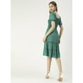 thumbnail image 2 of Moomaya Solid Square Neck Tiered Dress, Knee Length Flared Smocked Summer Dress, 2 of 8