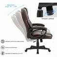 thumbnail image 6 of Lacoo Faux Leather High-Back Executive Office Chair with Lumbar Support, Brown, 6 of 7