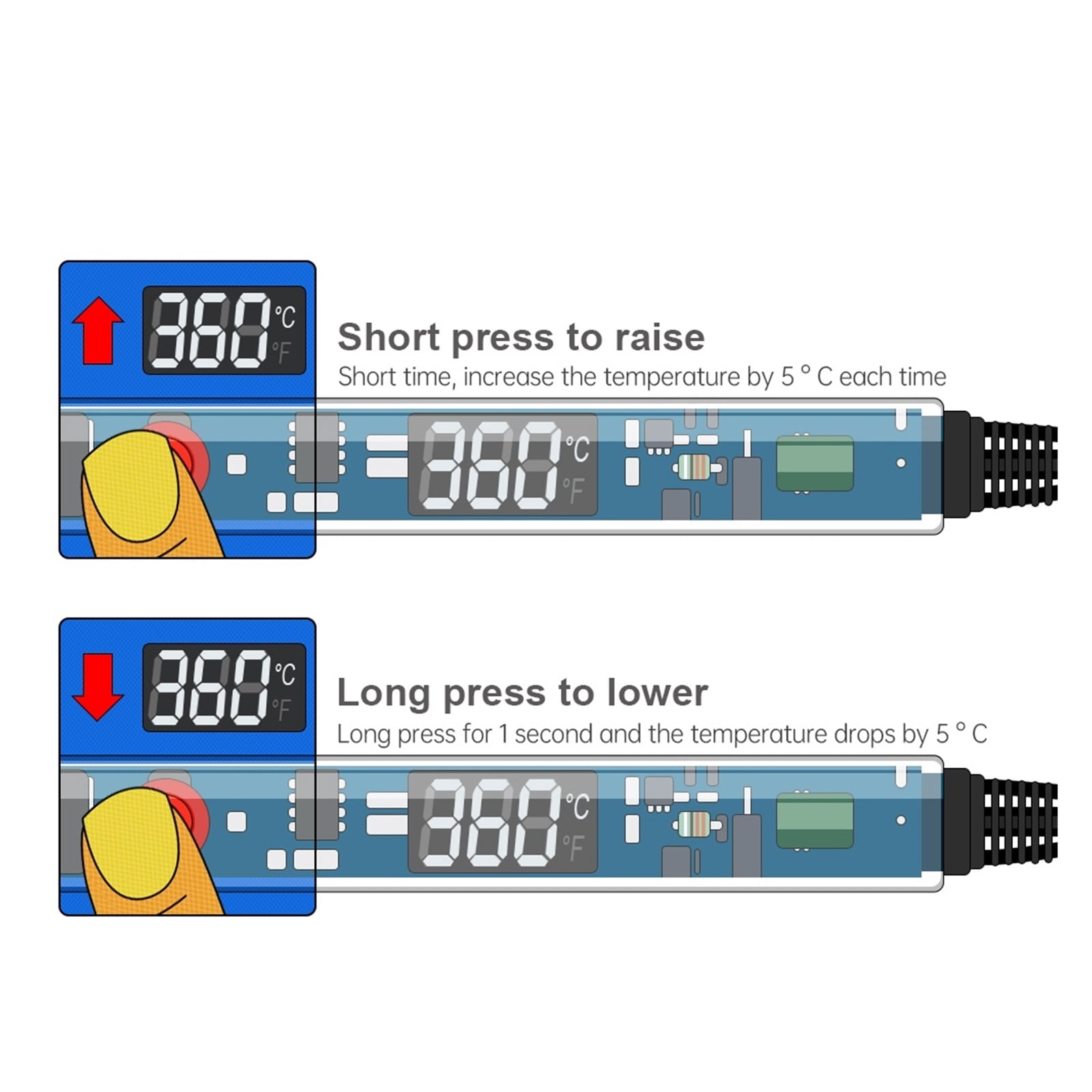 Electric Soldering Iron 100W Adjustable Temperature LCD Digital Display With Switch Welding Repair Tools ,Precise Temperature Adjustment