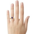 thumbnail image 2 of FJC Finejewelers 10k Yellow Gold 8x6mm Oval Amethyst with White Topaz accent stones Halo Ring, 2 of 7