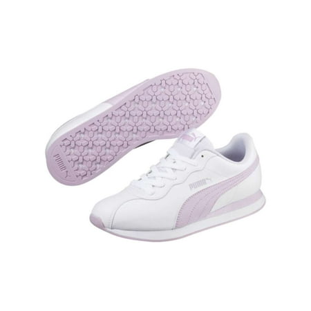 Puma Womens Turin II Leather Low Top Lace Up Running Sneaker, White, Size 11.0