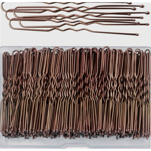 200 PCS Hair Pins for Thick Hair, U Shaped Hair Pins Hair Grips for Buns, Secure Hold Girls Women Styling Pins with Storage Box, Hair Decoration Hairdressing Salon(brown)