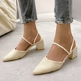 thumbnail image 4 of Aayomet Womens Pumps Heels Wide Slip Womens Leisure Casual Shoes Fashion Outdoor Breathable Shoes On Women's Pumps,Beige 7.5, 4 of 5