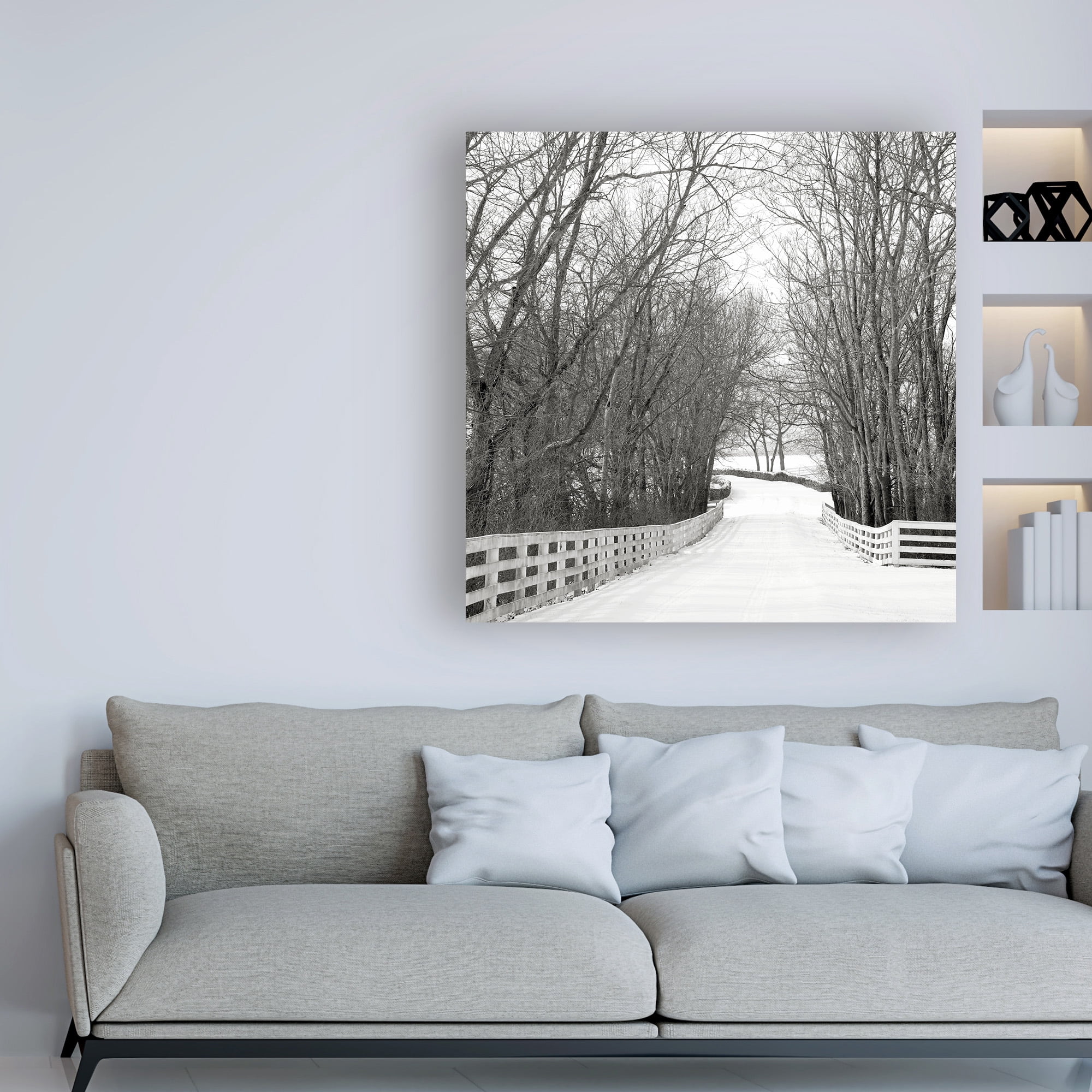 Trademark Fine Art 'Country Lane in Winter' Canvas Art by Nicholas Bel