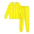 thumbnail image 3 of JIAYUE Girl Kids Two Piece Pajama Set Soft Stretchy Loungewear Pattern Print Crew Neck Long Sleeve Top With Elastic Waist Jogger Pants Casual Sleepwear For Home Rest Indoor PJS,11-12 Years, 3 of 7