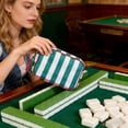 thumbnail image 5 of Striped Mahjong Storage Bag, Portable Carrying Case for Mahjong Tiles, Game Set Organizer with Handles, 5 of 6