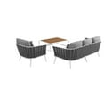 thumbnail image 2 of Ergode Stance 3 Piece Outdoor Patio Aluminum Sectional Sofa Set - White Gray, 2 of 5