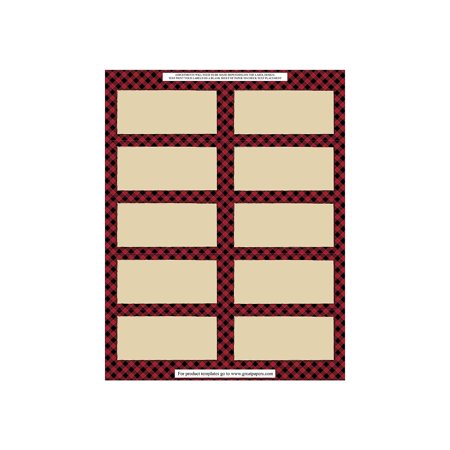 UPC: 0601952191121 | Great Papers Buffalo Plaid Laser/Inkjet Shipping Labels 2  x 4  Multicolor 10 Labels/Sheet 5
