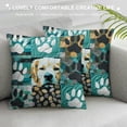 thumbnail image 3 of Chilfamy Paw Print Pillow Covers Short Plush Material Zipper Closure for Indoor Outdoor Use Breathable Fabric 1PC 18x18in, 3 of 5