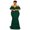 Green, variant on Plus Size V Neck Maxi Dress Women Flare Sleeve High Waist Elegant Summer Party Dress