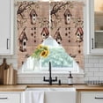 thumbnail image 6 of Sweet Home Swag Valances for Windows, Kitchen Curtains 36 Inch Length 2 Panels Set, Western Stars Bird Houses Brown Wooden Grain Short Curtains for Small Windows Rod Pocket Cafe Curtains 28"x36", 6 of 8