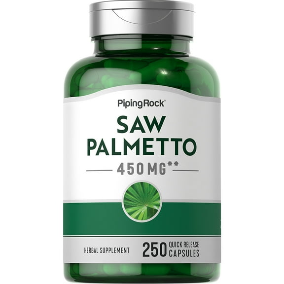 Saw Palmetto 450mg | 250 Capsules | Extract Supplement | By Piping Rock