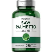 Saw Palmetto 450mg | 250 Capsules | Extract Supplement | By Piping Rock