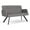 Castillo Metal, variant on Willow Lounge Lobby Reception Waiting Loveseat / Black Steel / Light Gray