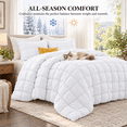 thumbnail image 2 of Unikome King Comforter Set, Soft Down Alternative Comforter with Puff Texture, All Season Cozy Bed Comforter with 2 Pillow Shams, Machine Washable, White, 2 of 7