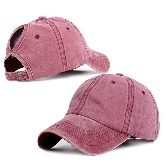 IDALL Baseball Cap Trucker Hat Ponytail Messy Buns Trucker Plain Baseball Visor Cap Unisex Hat Gorras Para Hombres Originales Hats for Men Wine One Size