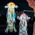thumbnail image 4 of HIBIBUD Colorful Jellyfish Lamp with Long Lace Ribbon Portable Jellyfish Lantern with Handle LED Night Light Decoration for Bedroom Garden Porch Wedding Holiday Party Hanging Lamp Ocean Decor Blue, 4 of 4