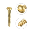 thumbnail image 4 of Uxcell M2 x 16mm Wood Screws Slotted Round Head Brass Self-Tapping Screw 50 Pack, 4 of 5