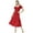 Red, variant on Moomaya Solid Viscose Rayon Summer Dress, Square Neck Smocked Long Dress
